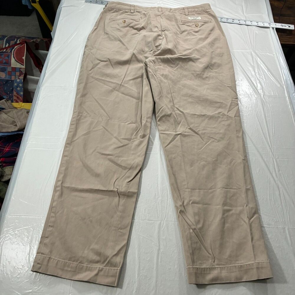 VTG Polo Ralph Lauren Mens Andrew Pant Tan 38x31 Pleated Casual Preppy Classic